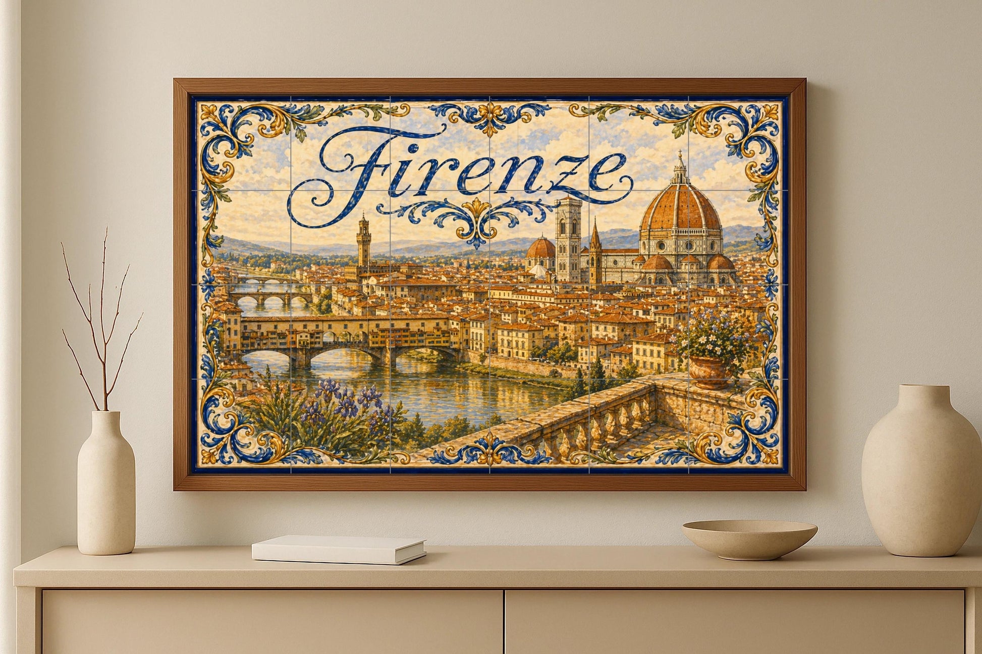 Fresque en Carrelage Del Duomo de Florencia, decoración de pared ren — Villes et Monuments