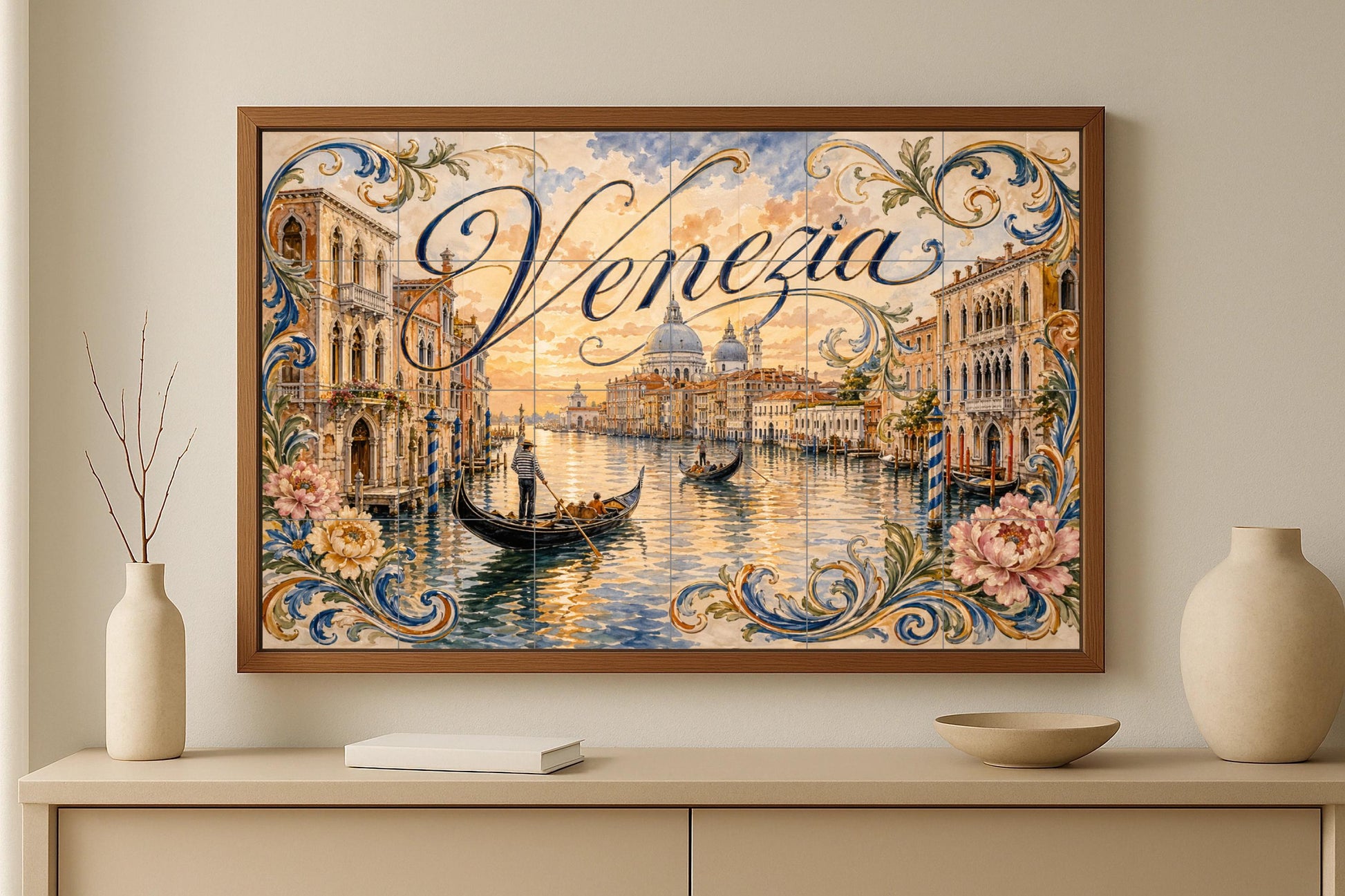 Du Gran Canal de Venise, decoración Romantique — Fresque Murale en Carreaux de Céramique · Paysage Urbain en Carreaux