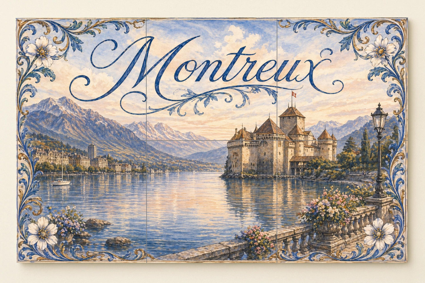 Montreux, Suisse — Décor Mural Voyage, Art Mural en Céramique