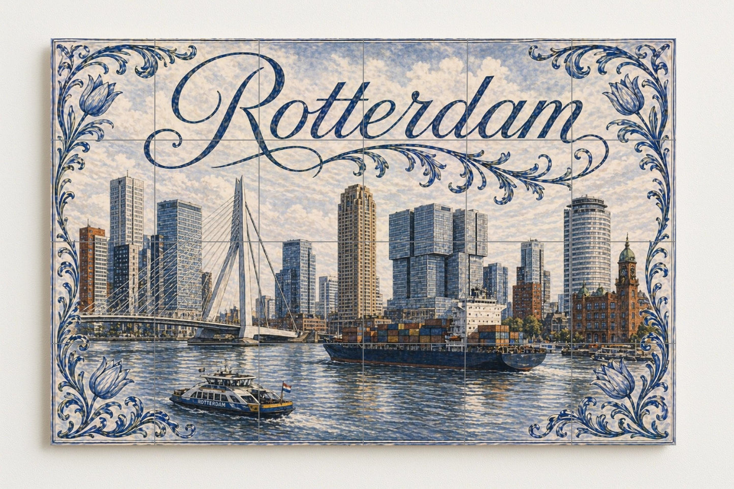 Rotterdam, Netherlands , Art Mural Modern — Travel Wall Décor · Tile Wall Art