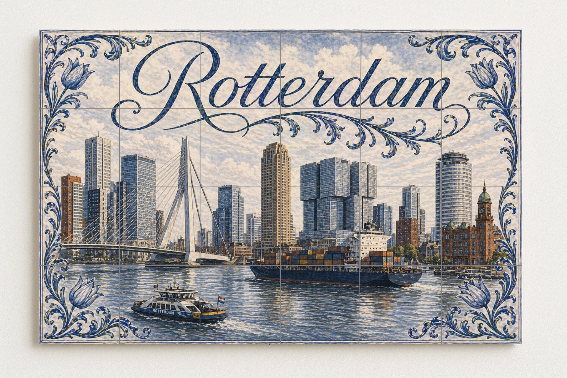 Rotterdam, Netherlands , Art Mural Modern — Travel Wall Décor · Tile Wall Art