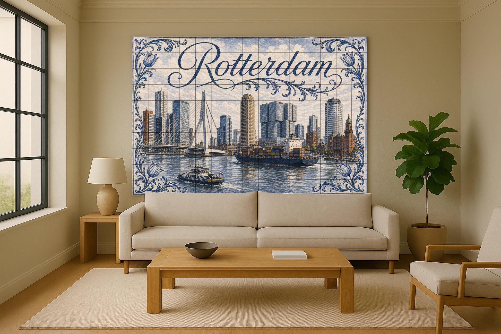 Rotterdam, Netherlands , Art Mural Modern — Travel Wall Décor · Tile Wall Art