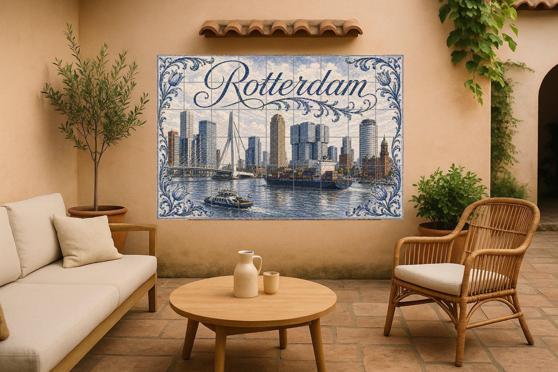 Rotterdam, Netherlands , Art Mural Modern — Travel Wall Décor · Tile Wall Art