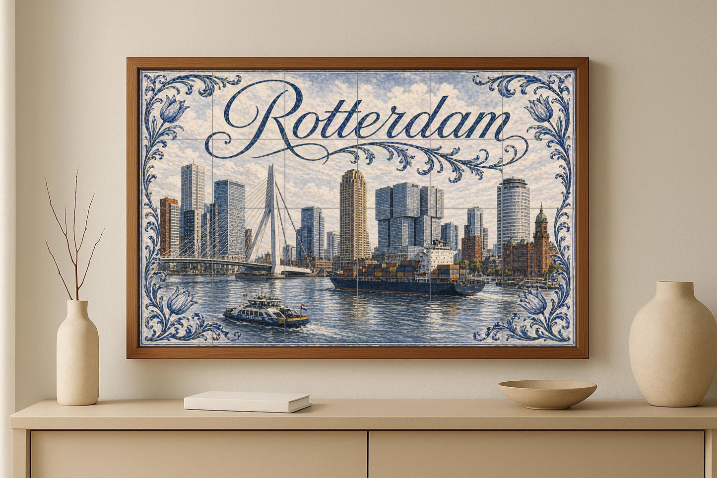 Rotterdam, Netherlands , Art Mural Modern — Travel Wall Décor · Tile Wall Art