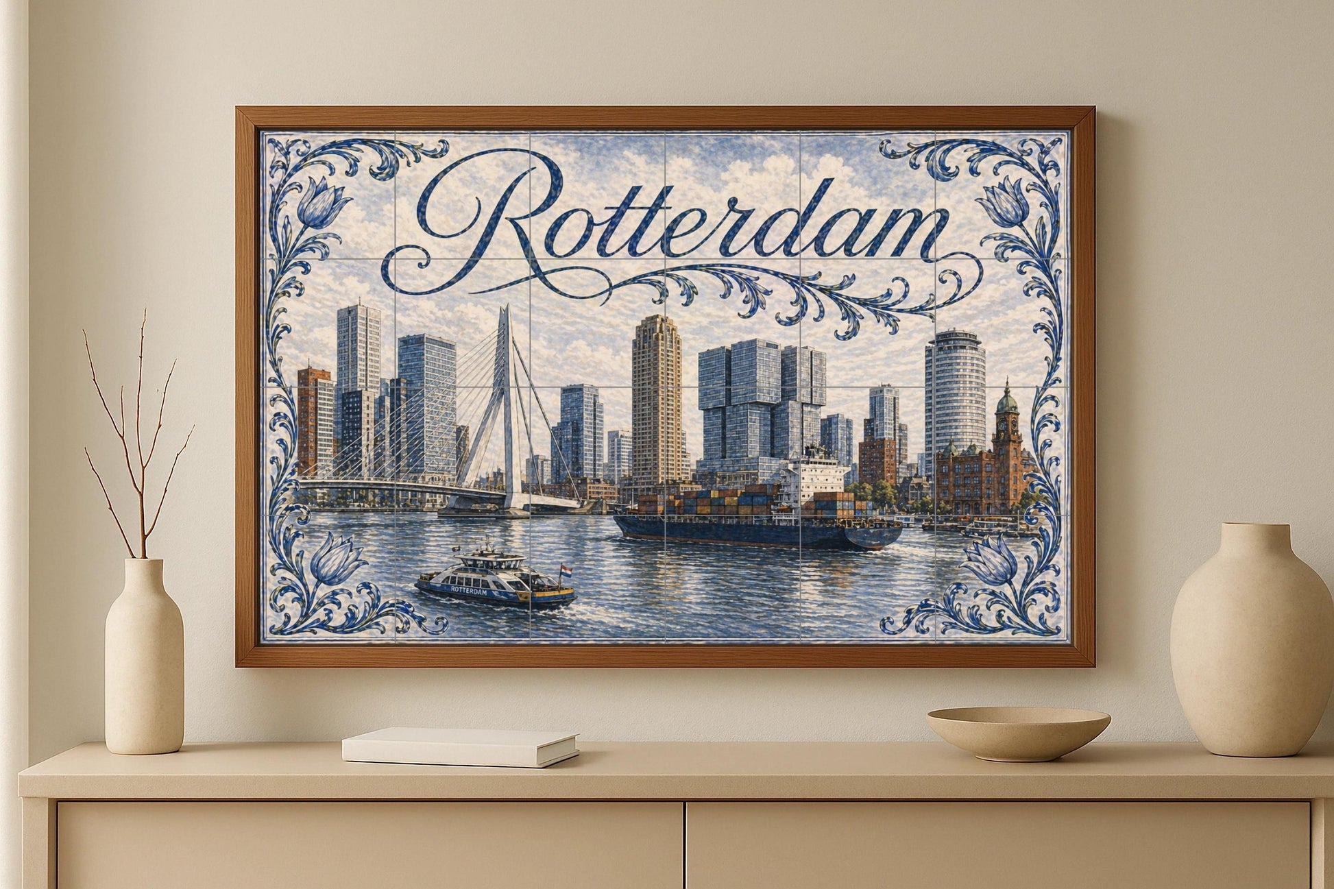 Rotterdam, Netherlands , Art Mural Modern — Travel Wall Décor · Tile Wall Art