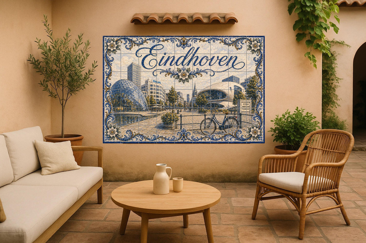 Eindhoven, Niederlande , Kunst Wandbild Modern — Fliesen-Wandbild aus Keramik · Reise-Wanddekor
