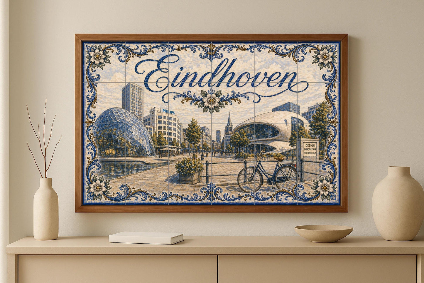 Eindhoven, Niederlande , Kunst Wandbild Modern — Fliesen-Wandbild aus Keramik · Reise-Wanddekor