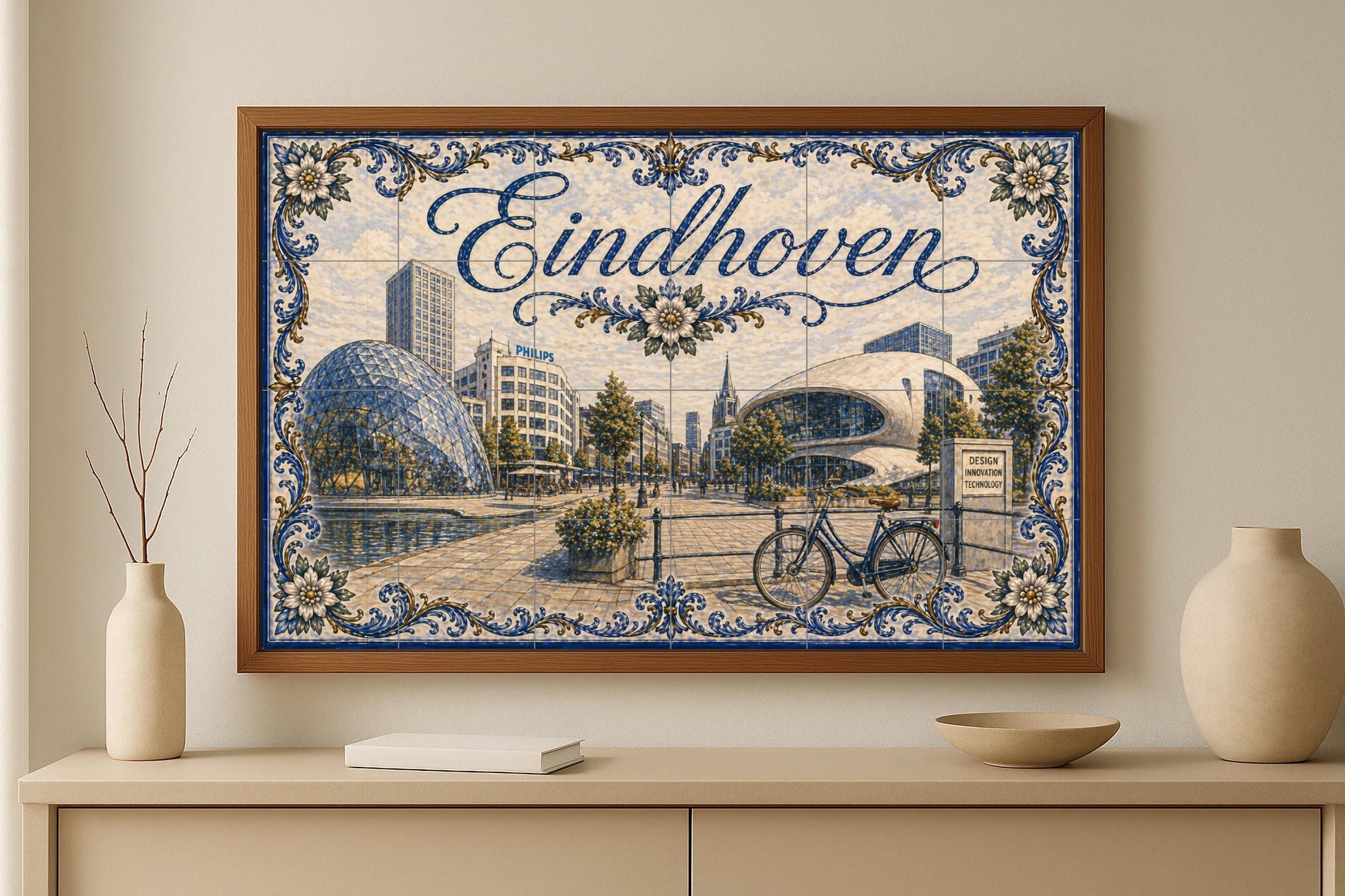 Eindhoven, Niederlande , Kunst Wandbild Modern — Fliesen-Wandbild aus Keramik · Reise-Wanddekor