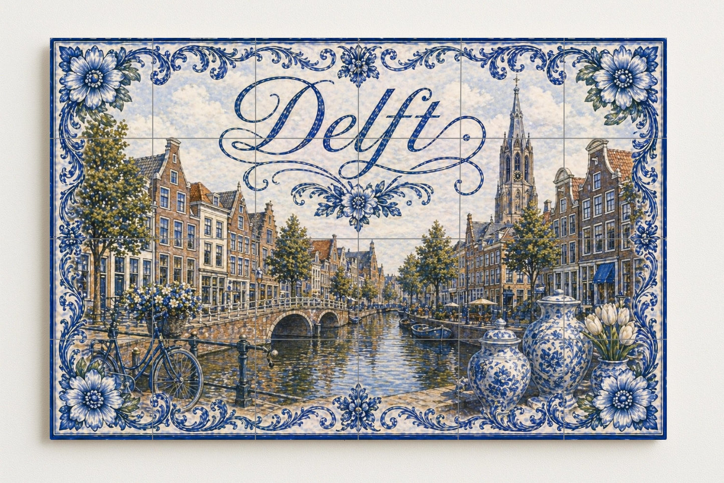 Delft, Países Bajos, decoración de pared — Travel Wall Décor · Tile Wall Art