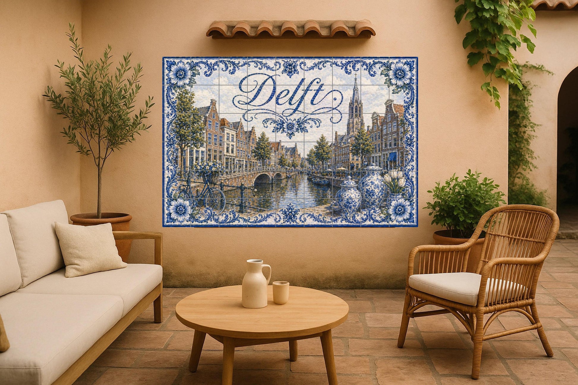 Delft, Países Bajos, decoración de pared — Travel Wall Décor · Tile Wall Art