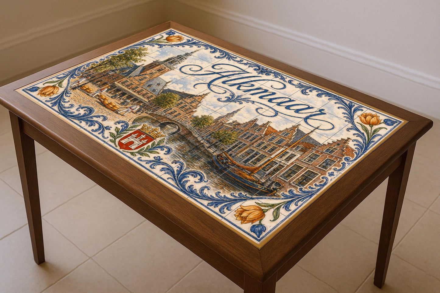 Alkmaar, Niederlande , Kunst Wandbild von die ciud · Keramik-Wandbild — Wahrzeichen-Wandbild