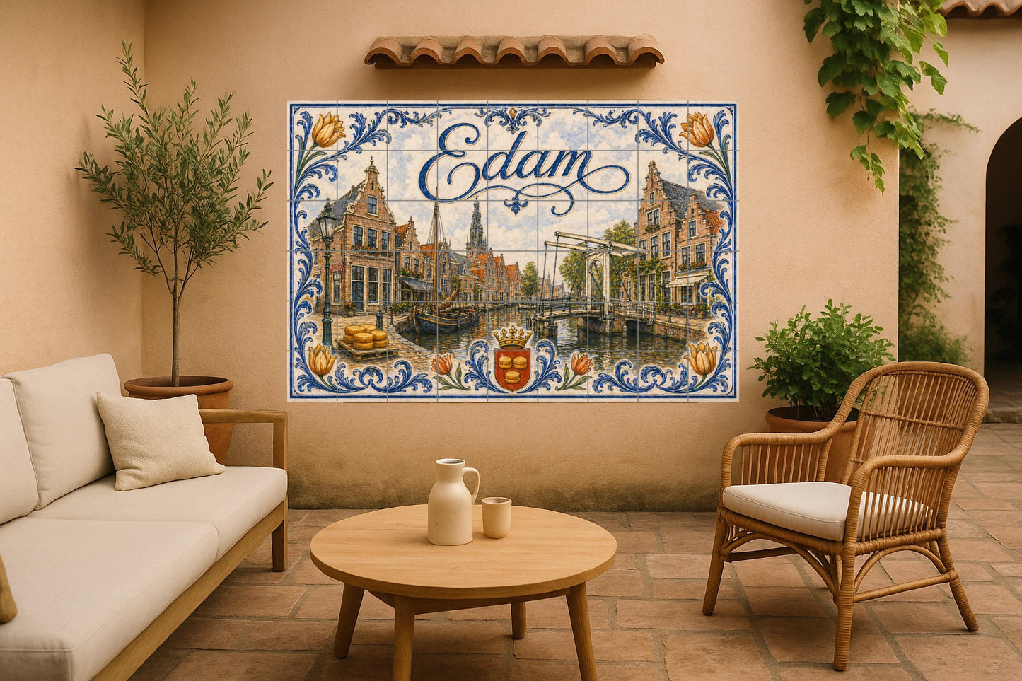 Du Pont du Canal de Edam, Pays-Bas , cas — Villes et Monuments, Art Mural en Céramique