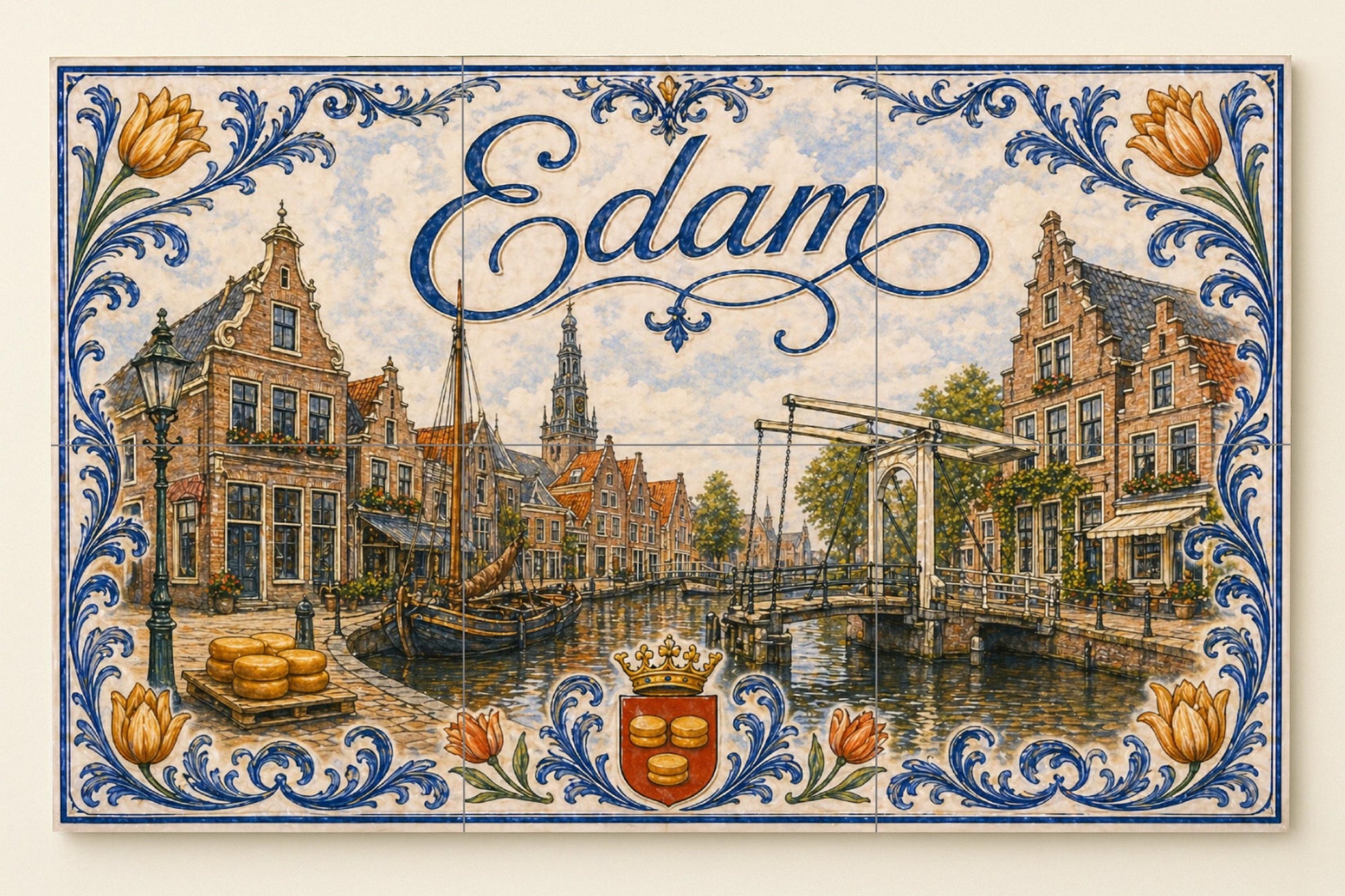 Du Pont du Canal de Edam, Pays-Bas , cas — Villes et Monuments, Art Mural en Céramique