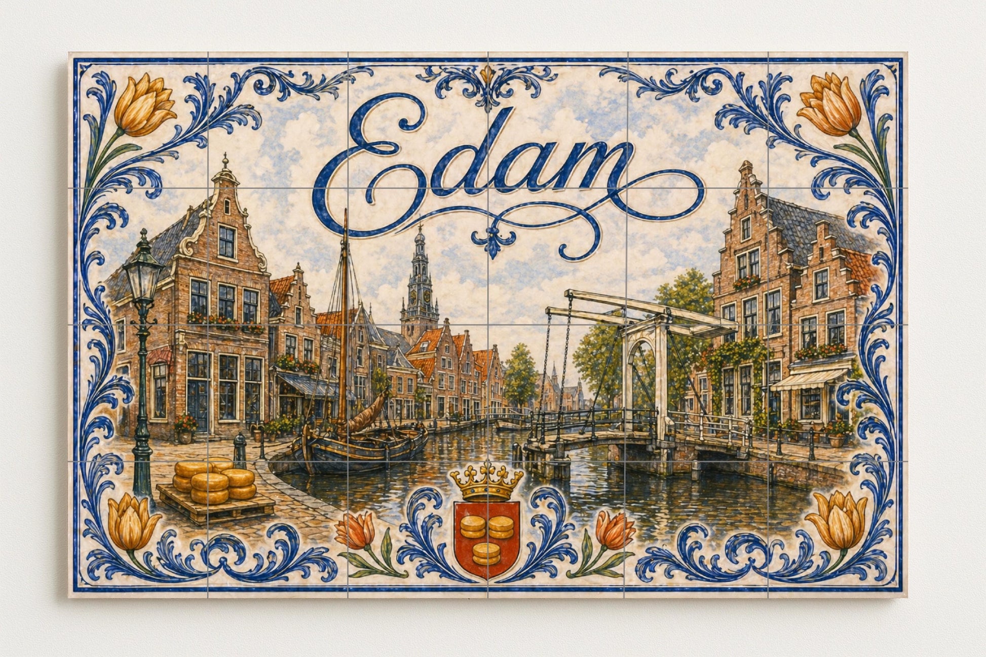 Du Pont du Canal de Edam, Pays-Bas , cas — Villes et Monuments, Art Mural en Céramique