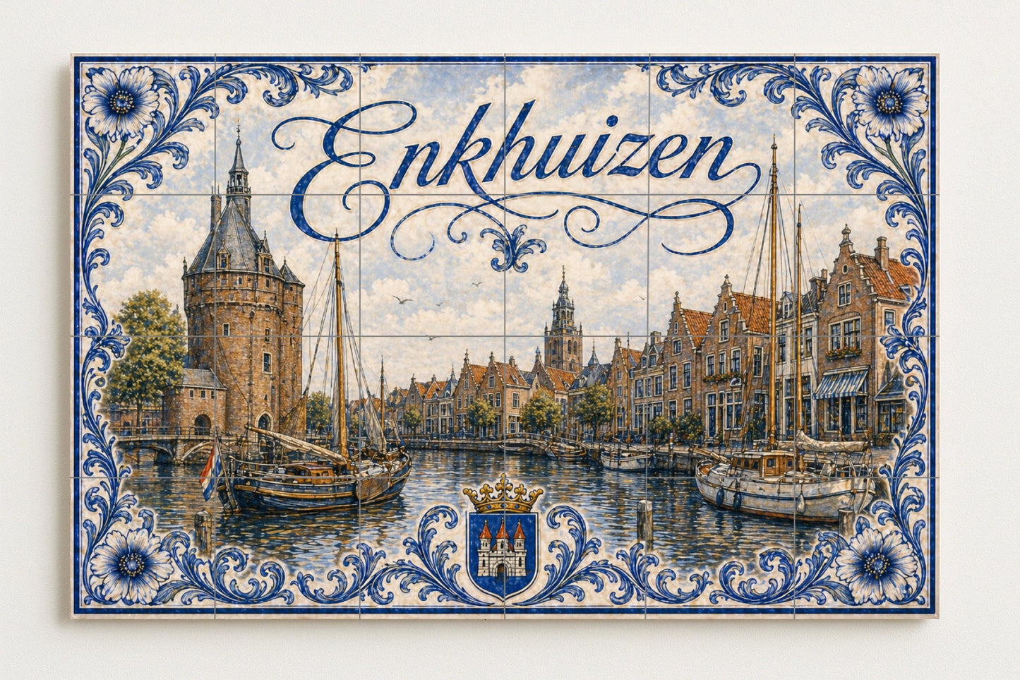 Enkhuizen, veleros du Port Hollandais, Art — Fresque Murale en Carreaux de Céramique · Art Marin et Côtier