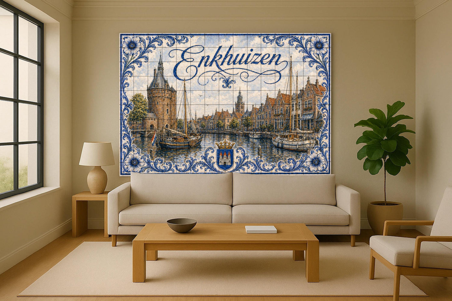 Enkhuizen, veleros du Port Hollandais, Art — Fresque Murale en Carreaux de Céramique · Art Marin et Côtier