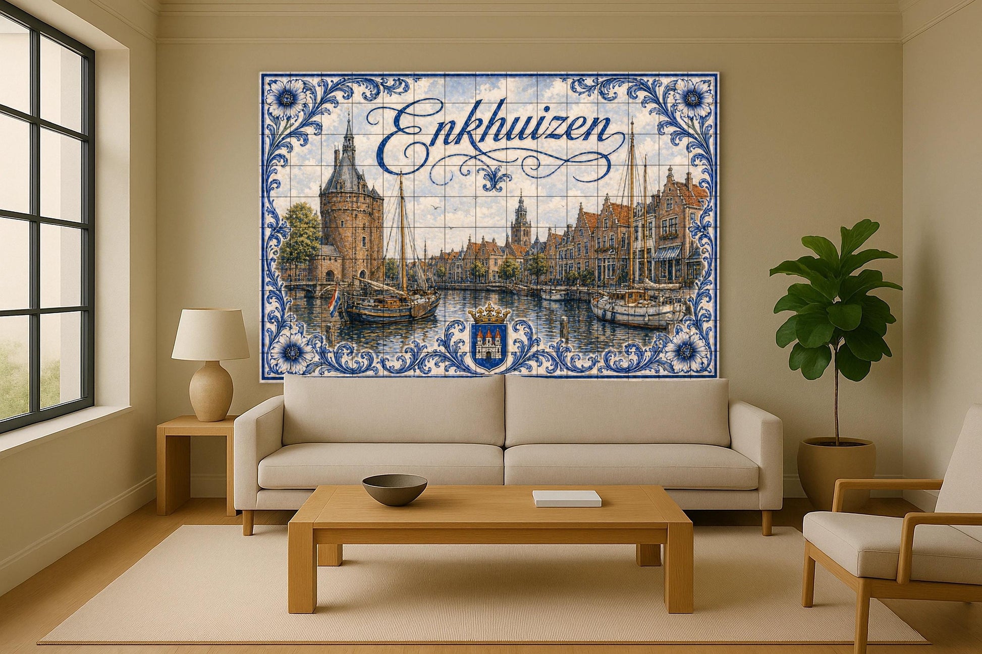 Enkhuizen, veleros du Port Hollandais, Art — Fresque Murale en Carreaux de Céramique · Art Marin et Côtier