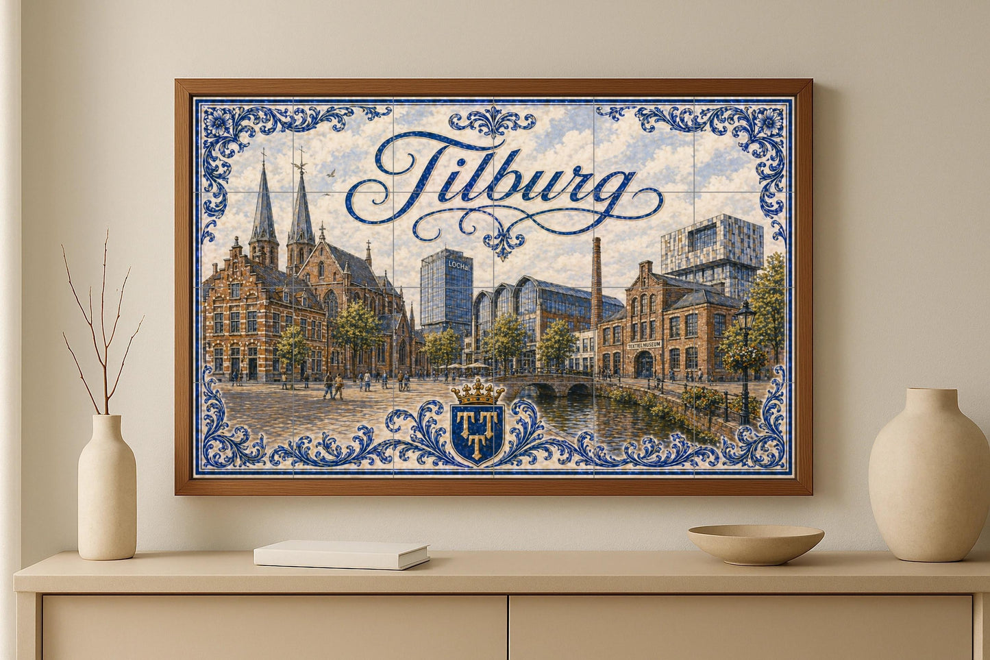 Ceramic Tile Mural: Tilburg LocHal, Art Mural of the horizonte — Folk & Ornamental Art