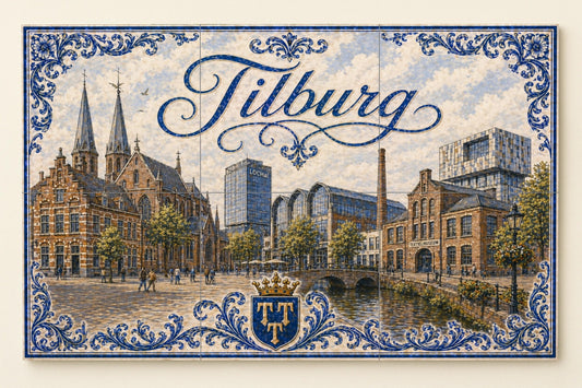 Ceramic Tile Mural: Tilburg LocHal, Art Mural of the horizonte — Folk & Ornamental Art