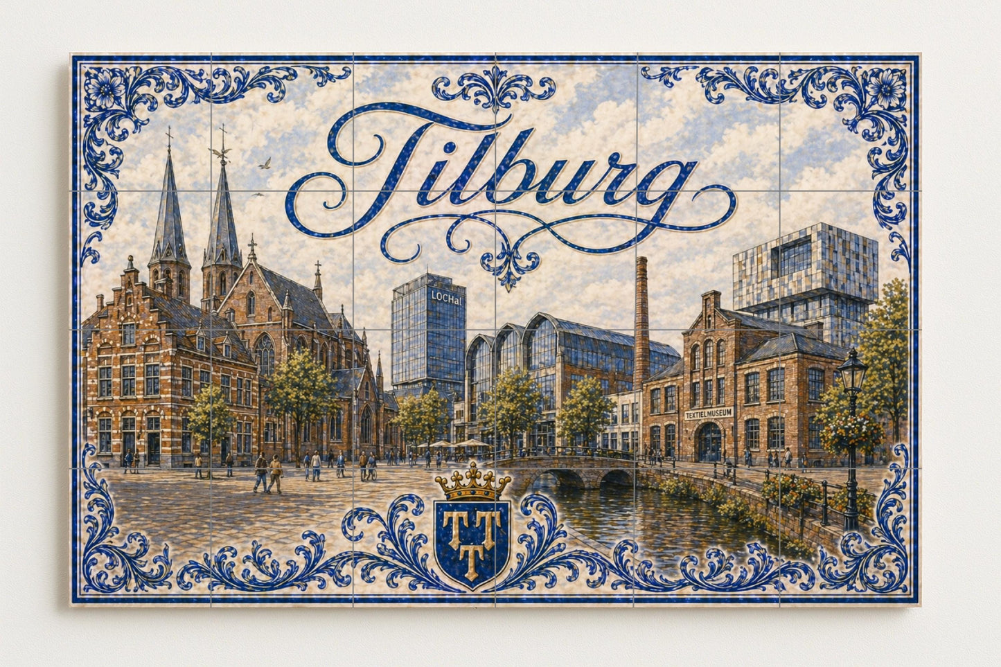 Ceramic Tile Mural: Tilburg LocHal, Art Mural of the horizonte — Folk & Ornamental Art