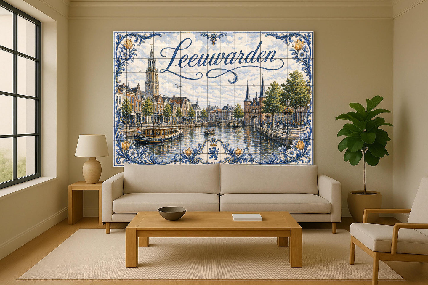 Mural de azulejos de cerámica de los canales históricos de…