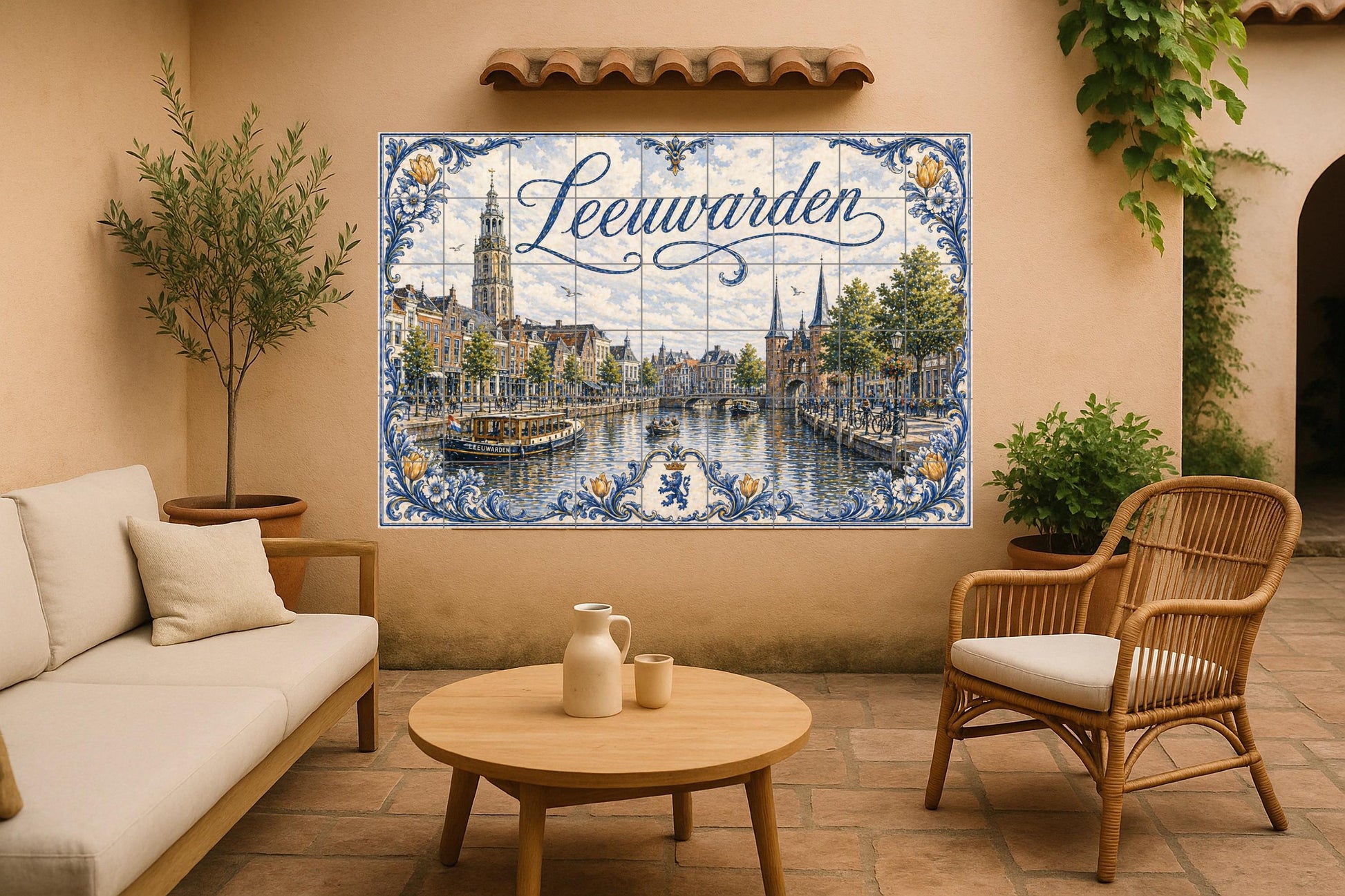 Mural de azulejos de cerámica de los canales históricos de…