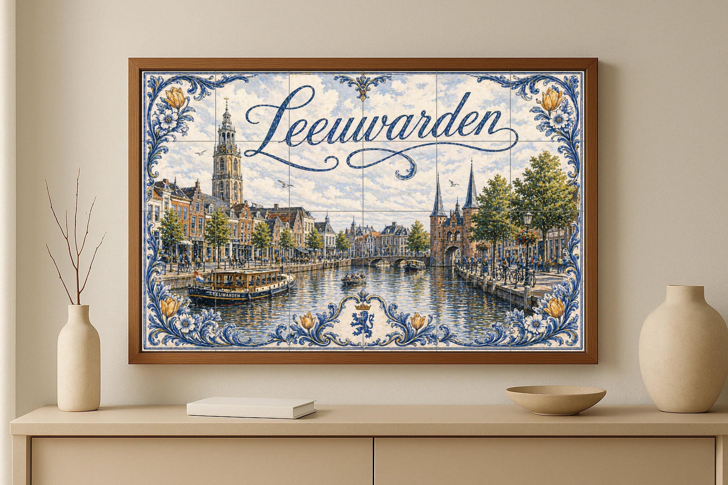 Mural de azulejos de cerámica de los canales históricos de…