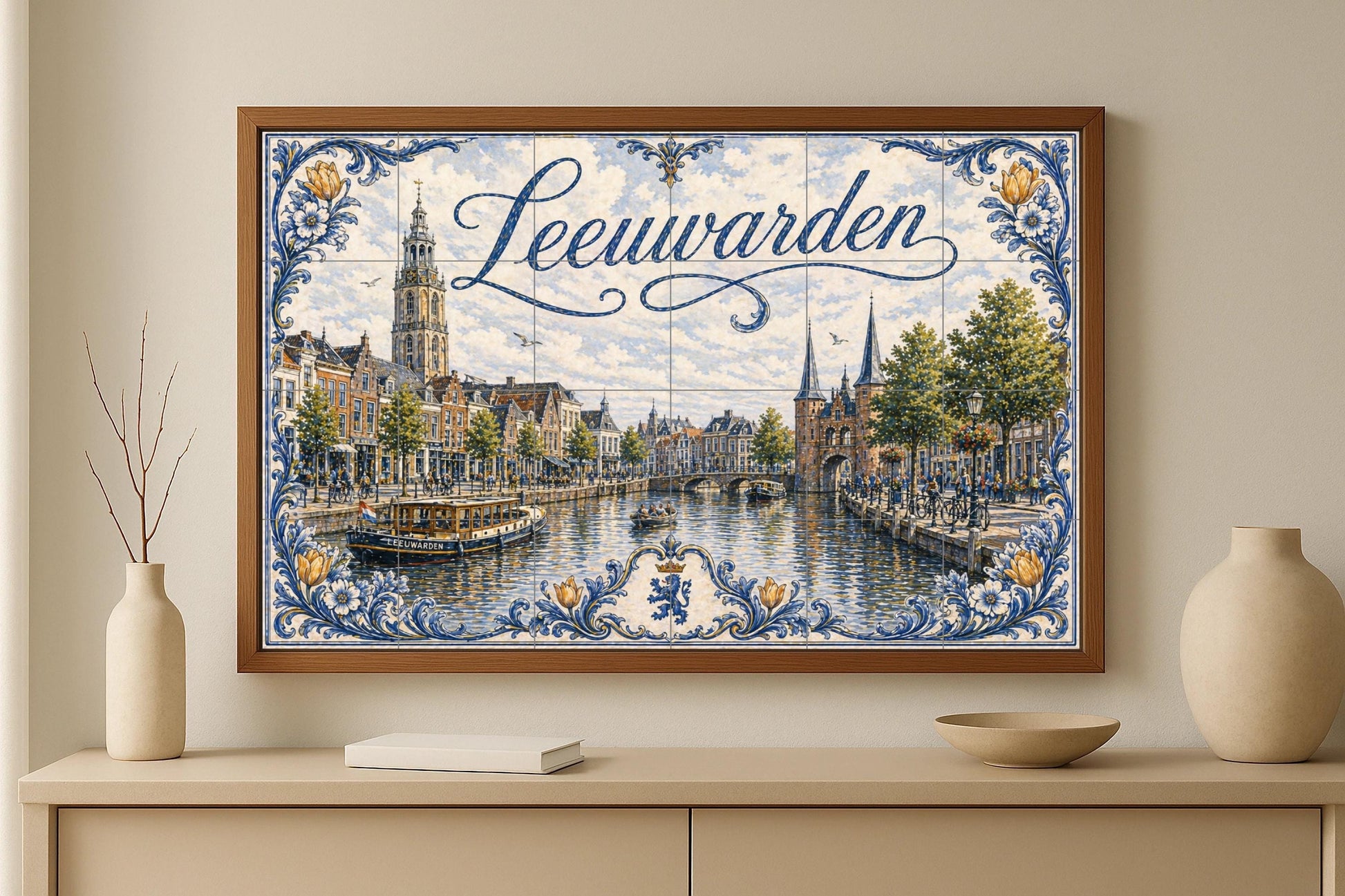 Mural de azulejos de cerámica de los canales históricos de…