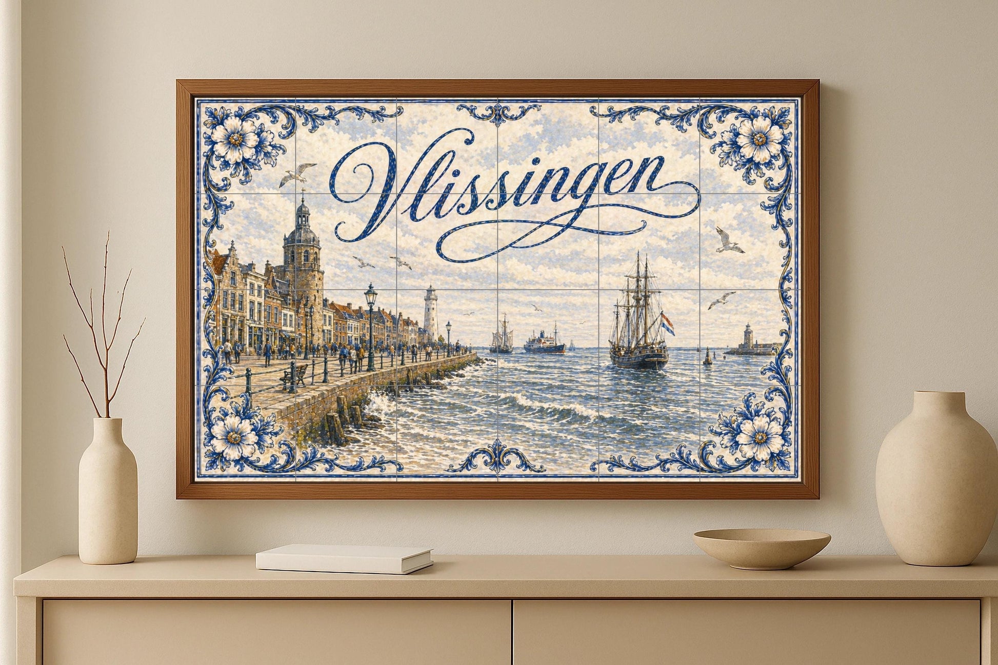 Vlissingen, Art Mural Inspiré en les barc · Fresque Céramique — Décor Mural Nautique