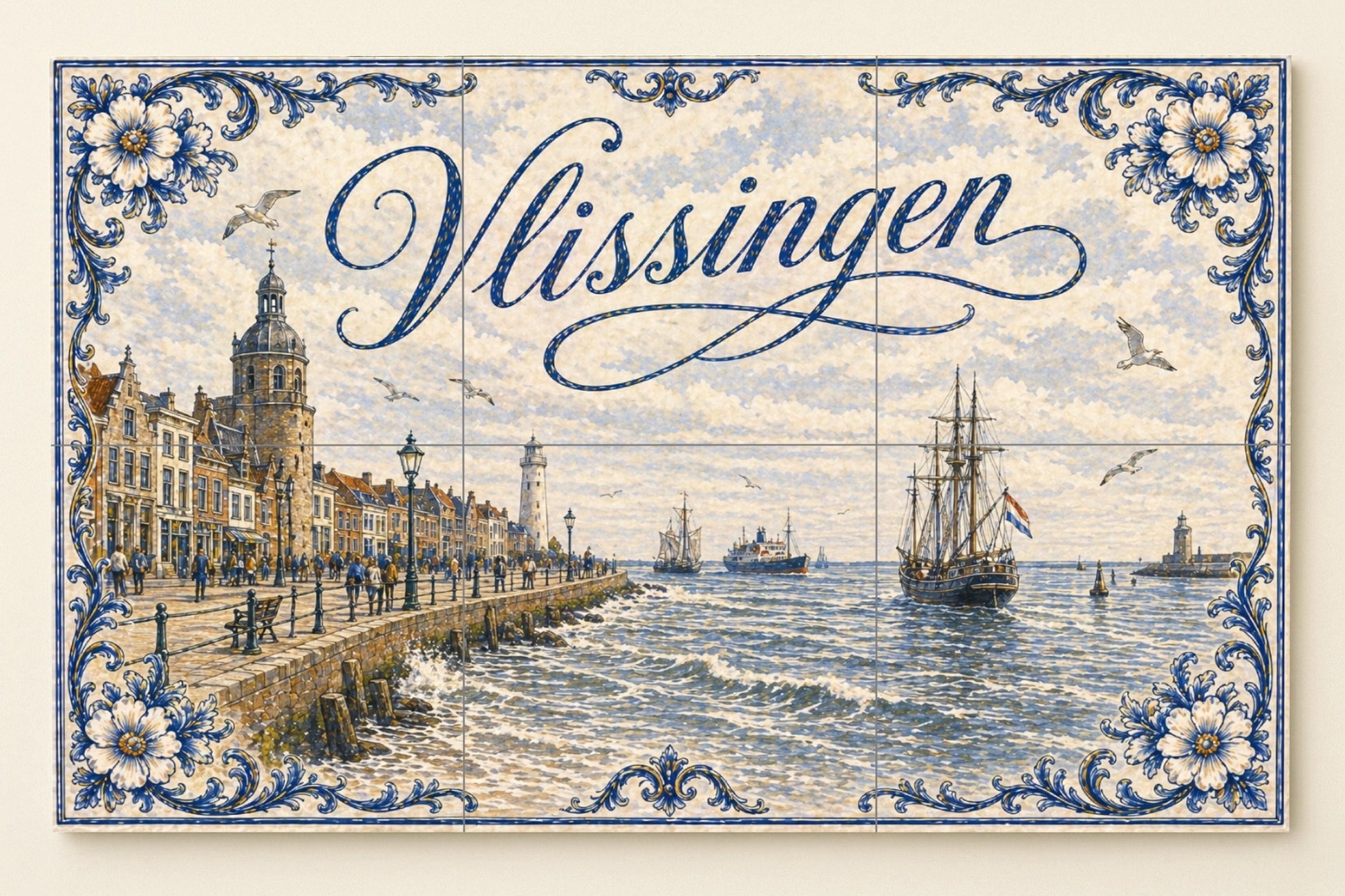 Vlissingen, Art Mural Inspiré en les barc · Fresque Céramique — Décor Mural Nautique