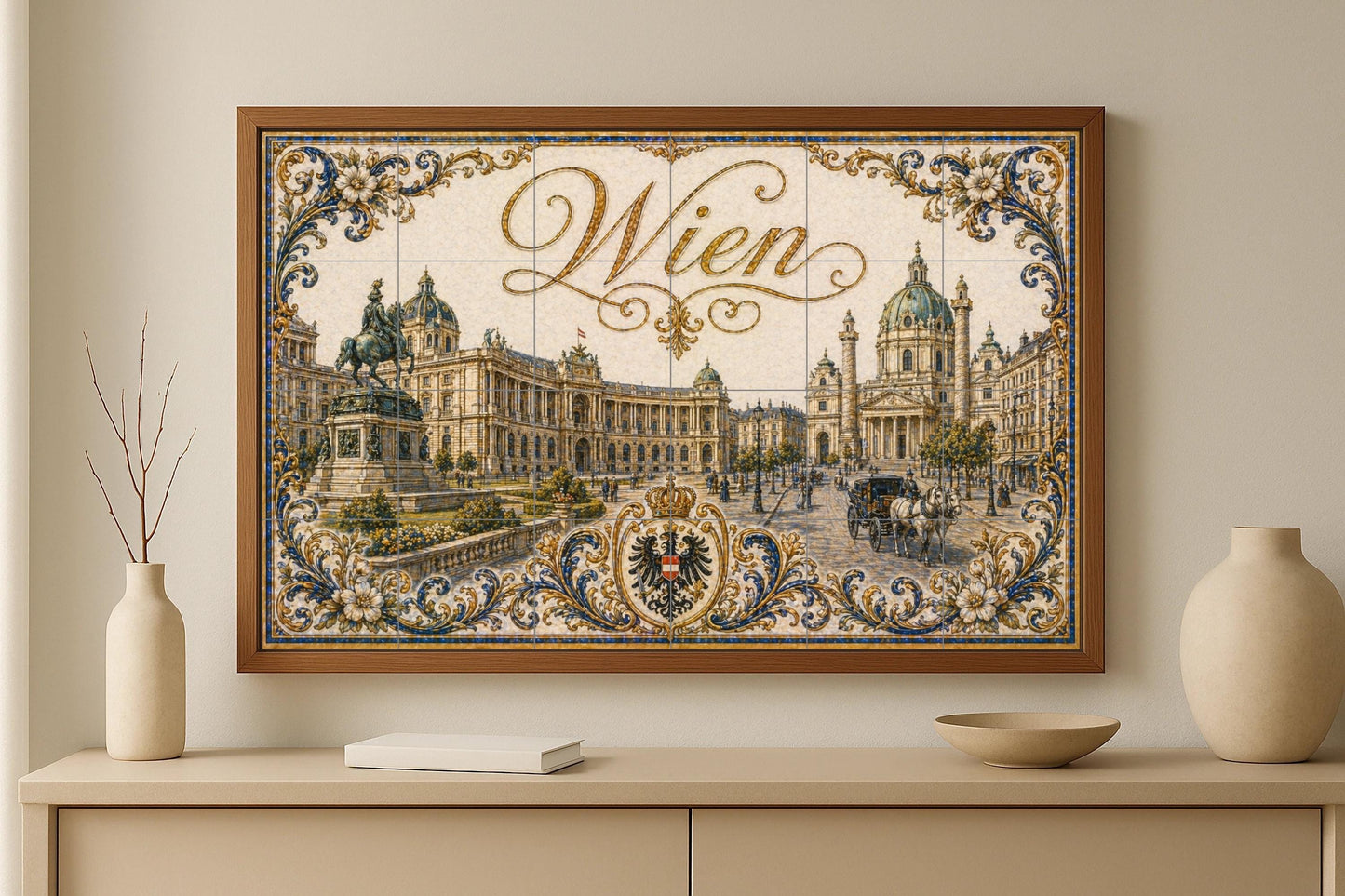 Murale in Piastrelle Del Palazzo di Hofburg di Vienna, Austria, Karls — Decoro di Viaggio