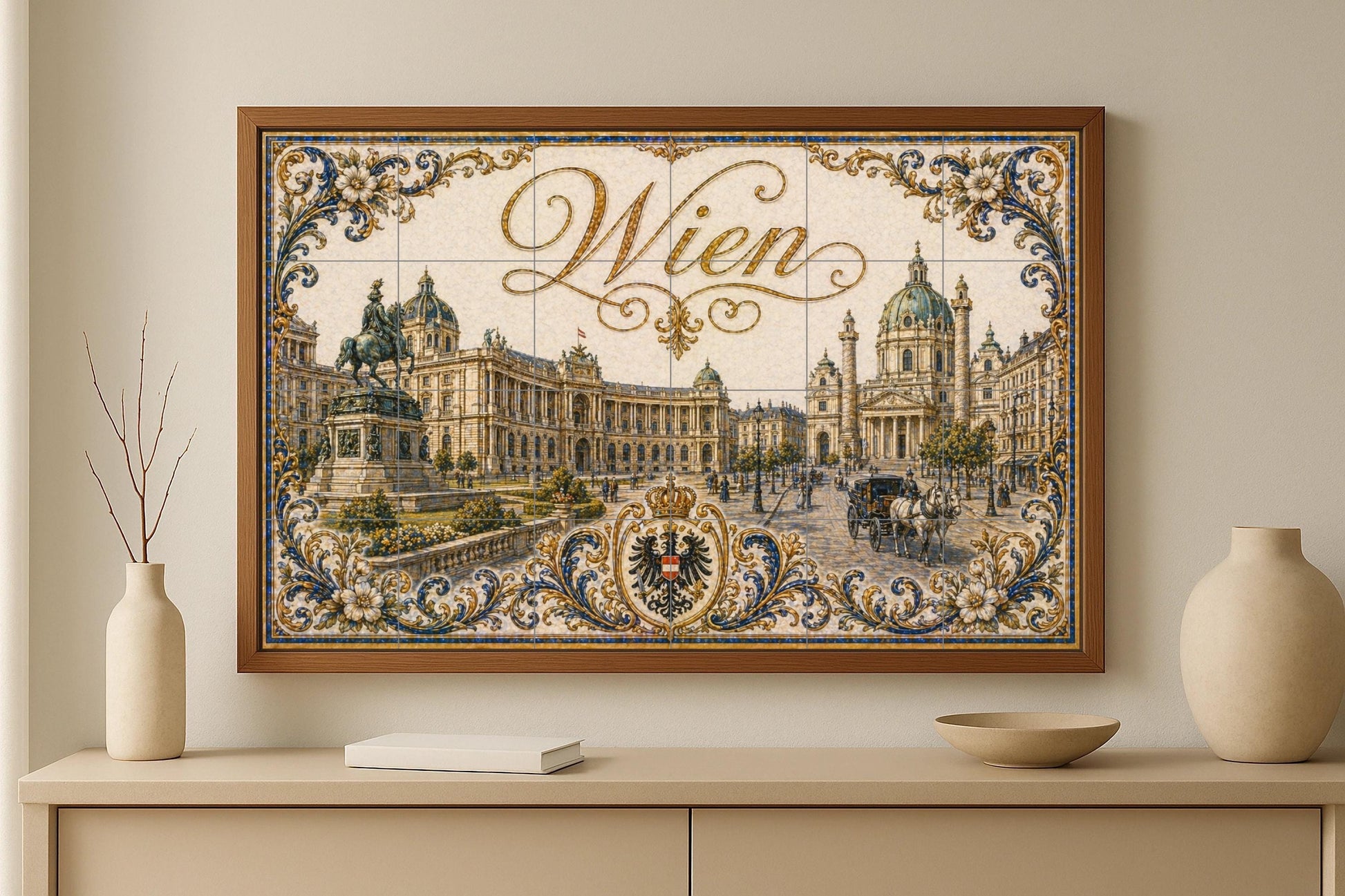 Murale in Piastrelle Del Palazzo di Hofburg di Vienna, Austria, Karls — Decoro di Viaggio