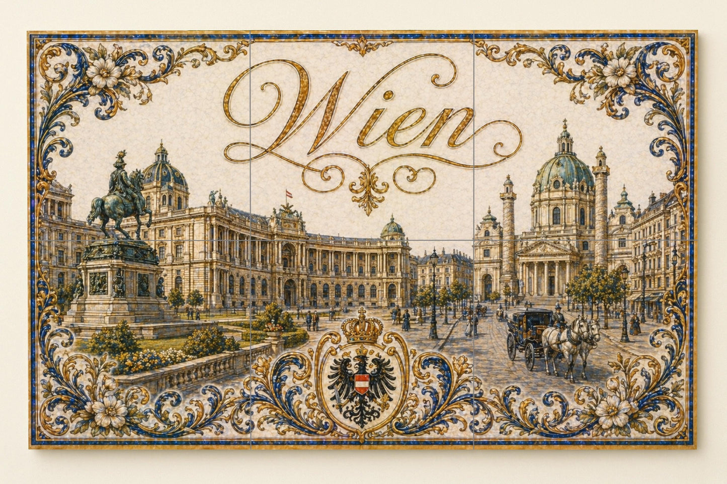 Murale in Piastrelle Del Palazzo di Hofburg di Vienna, Austria, Karls — Decoro di Viaggio