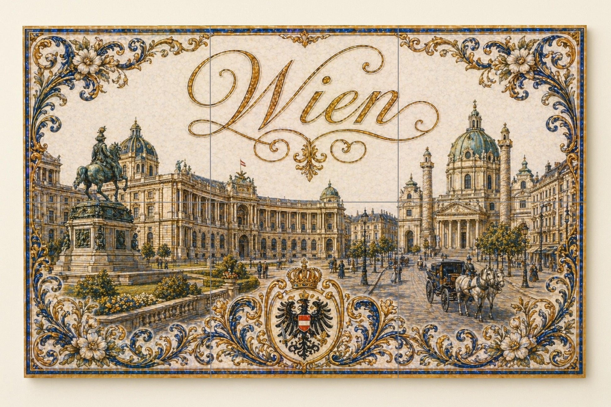 Murale in Piastrelle Del Palazzo di Hofburg di Vienna, Austria, Karls — Decoro di Viaggio