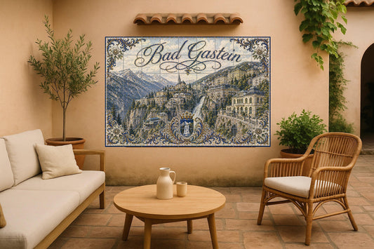 Mural de azulejos de cerámica de Bad Gastein, Austria