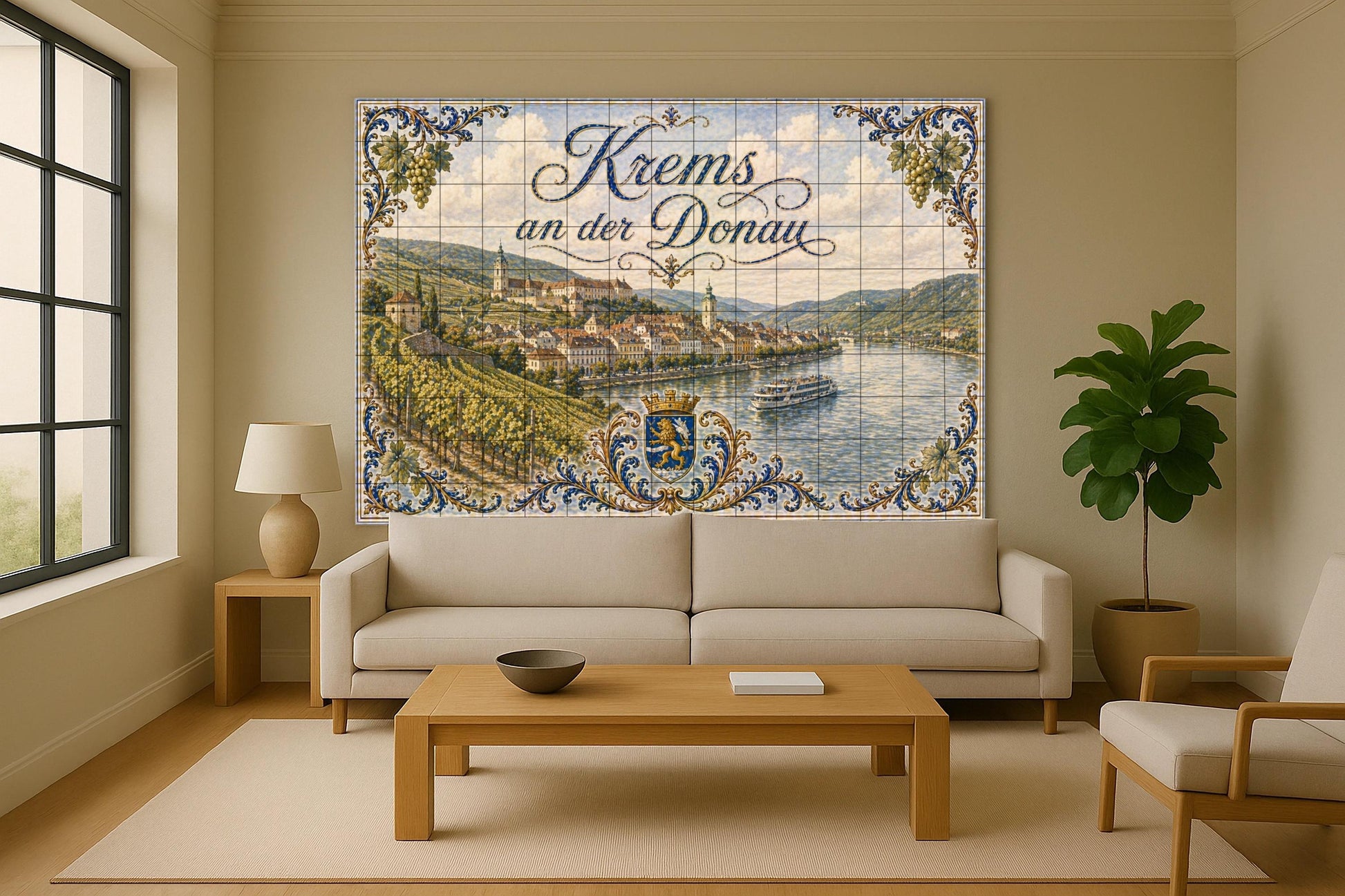 Mural de azulejos de cerámica de Krems an der Donau, arte mural de…