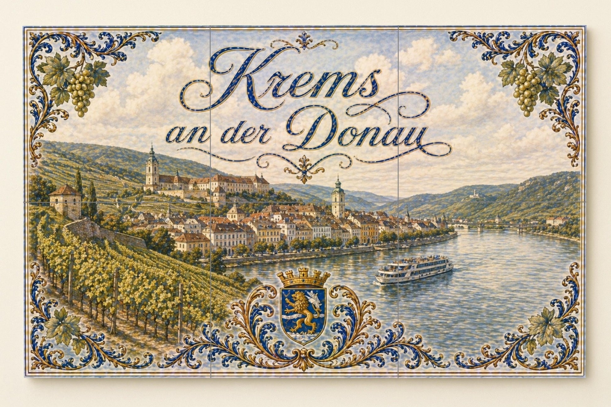Mural de azulejos de cerámica de Krems an der Donau, arte mural de…
