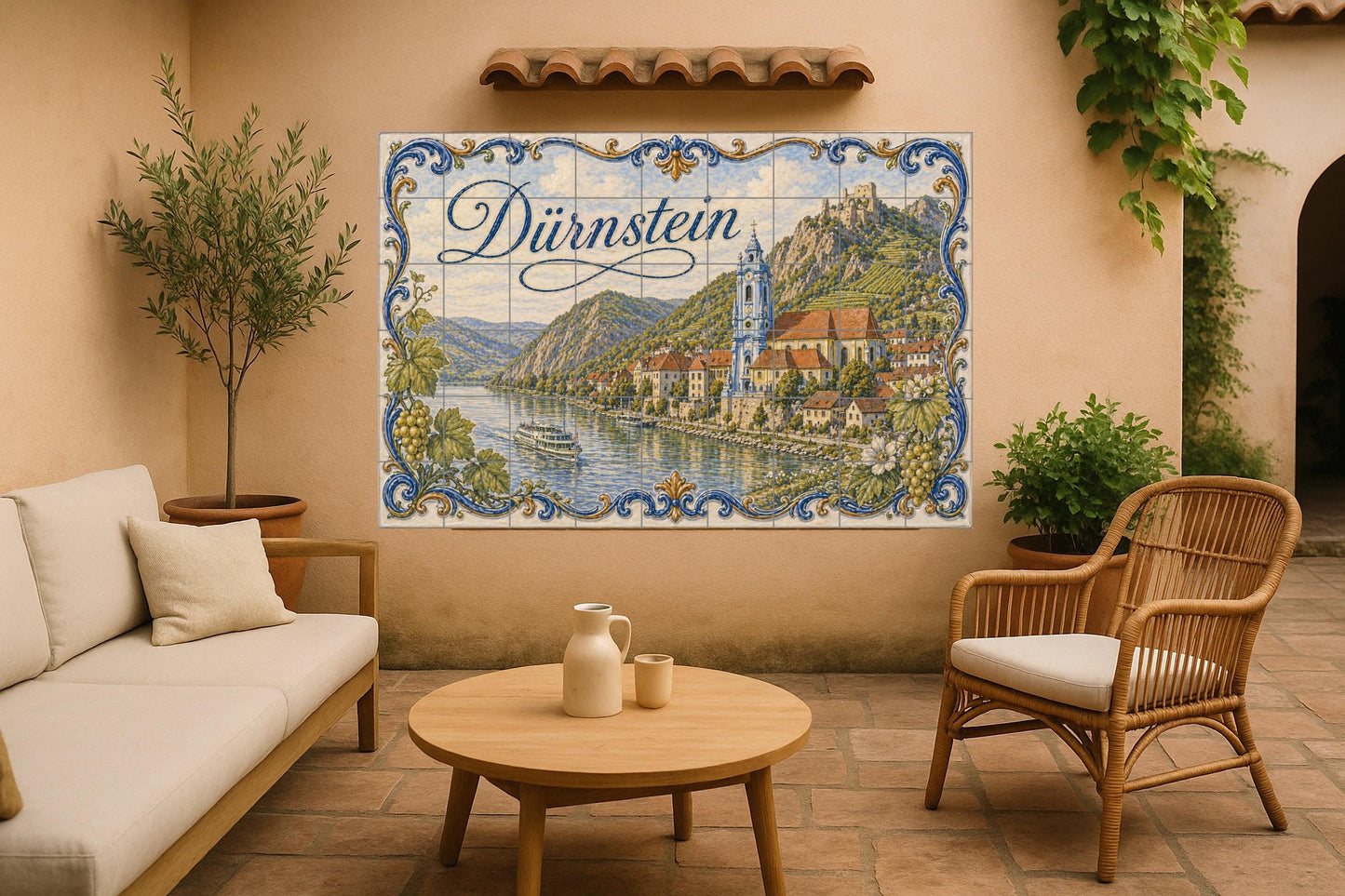 Fresque en Carrelage Dürnstein, Autriche — Paysage Urbain en Carreaux