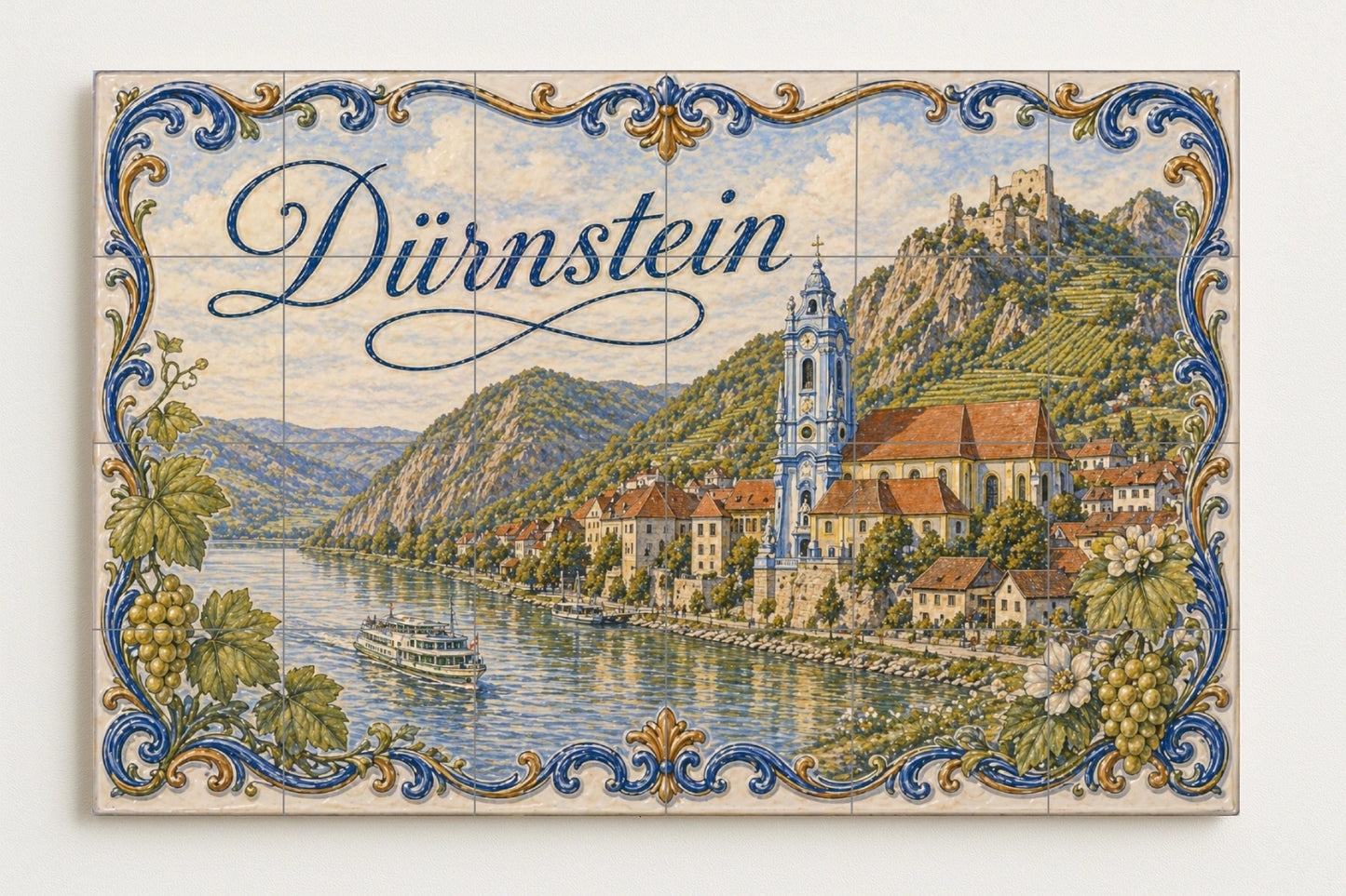 Fresque en Carrelage Dürnstein, Autriche — Paysage Urbain en Carreaux
