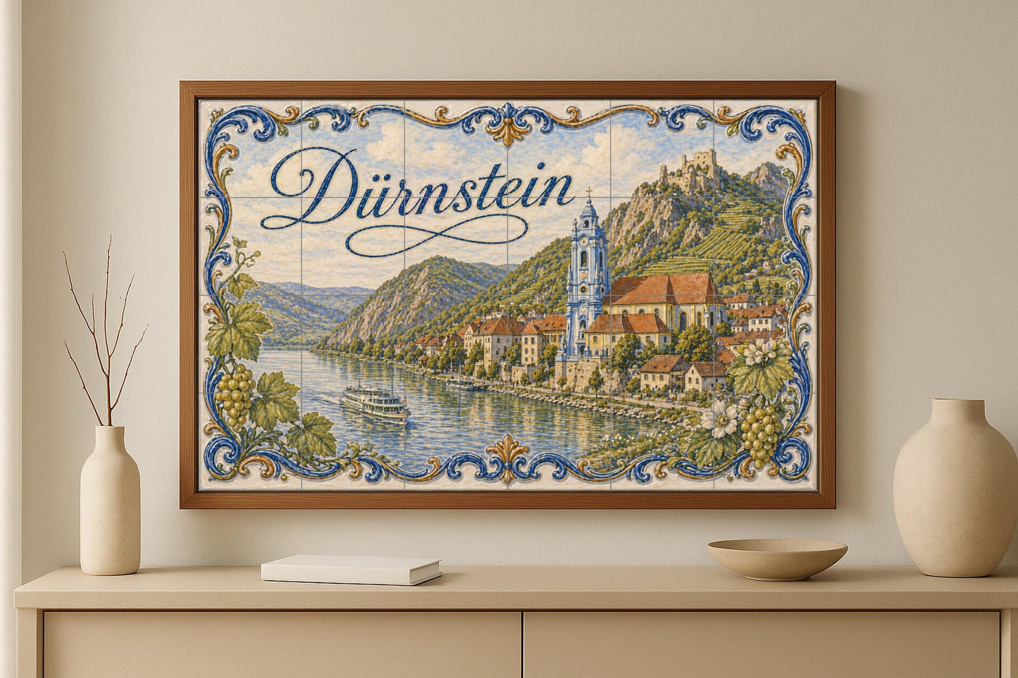Fresque en Carrelage Dürnstein, Autriche — Paysage Urbain en Carreaux