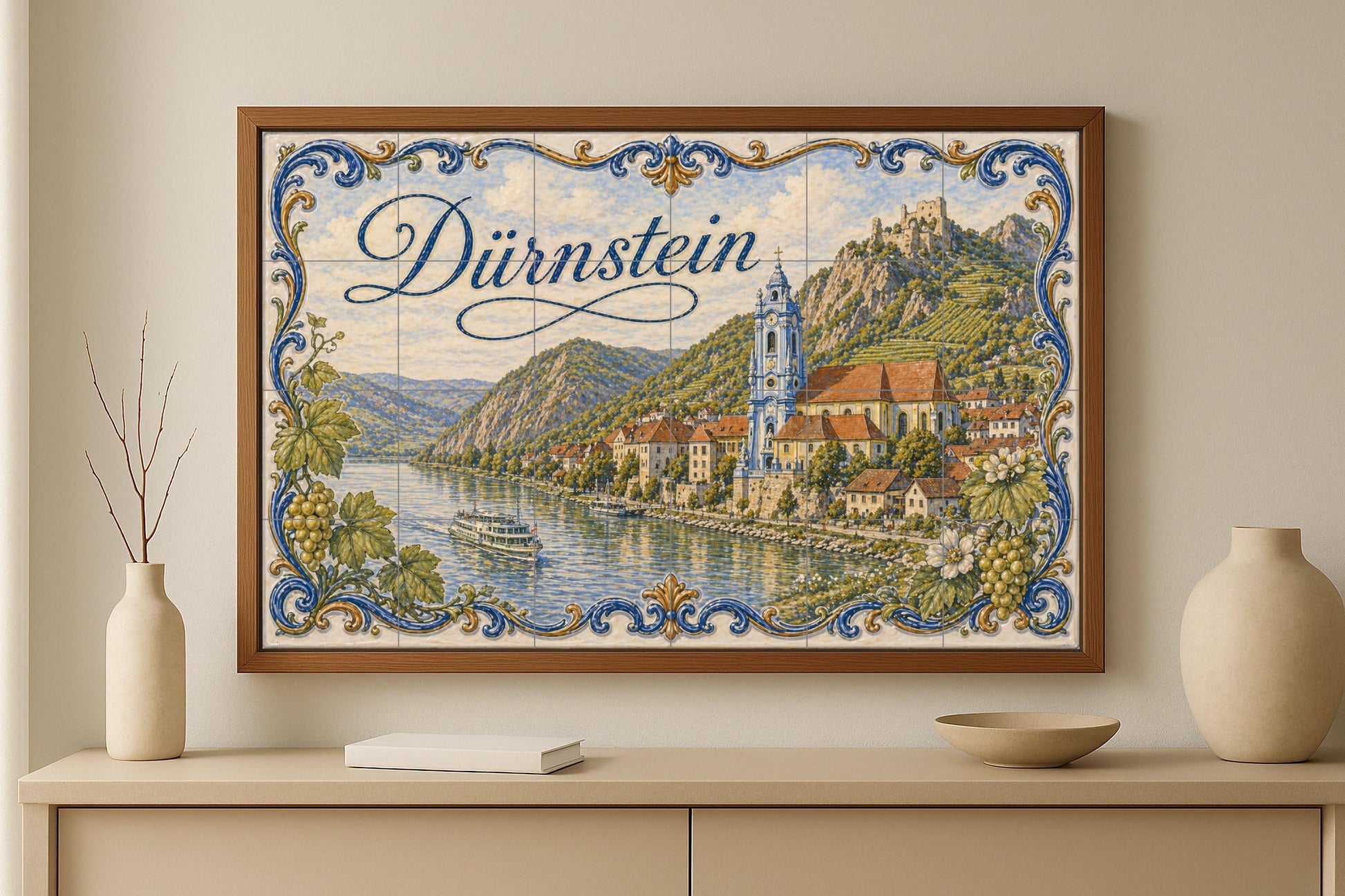 Fresque en Carrelage Dürnstein, Autriche — Paysage Urbain en Carreaux