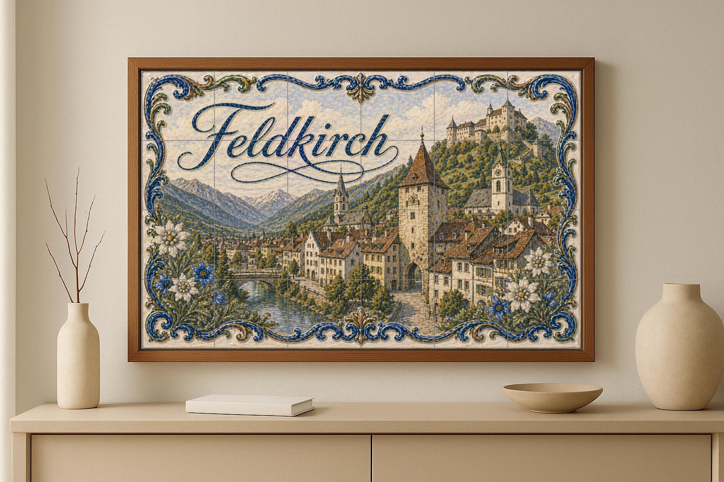 Mural de azulejos de cerámica de Feldkirch, Austria