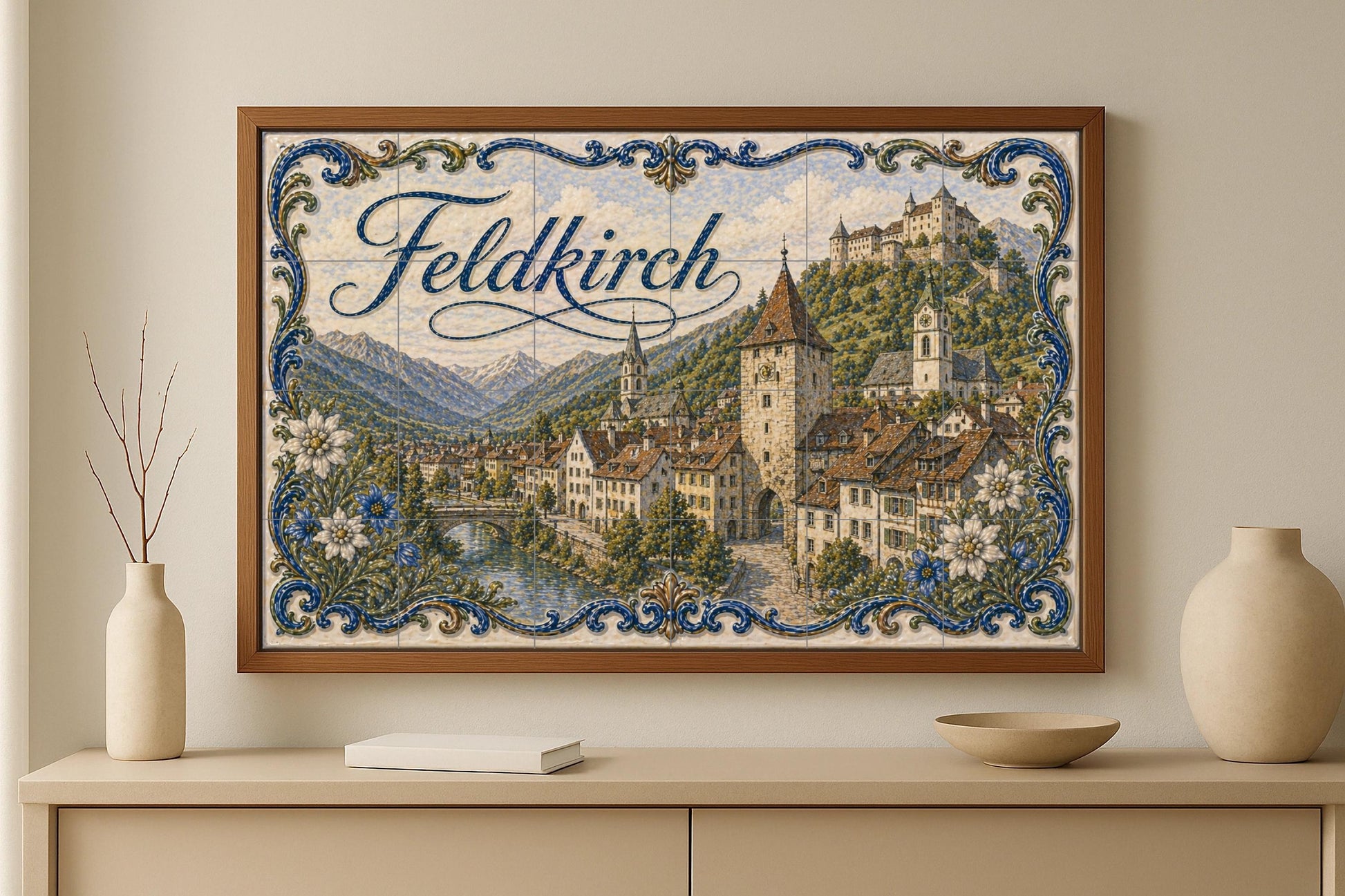 Mural de azulejos de cerámica de Feldkirch, Austria