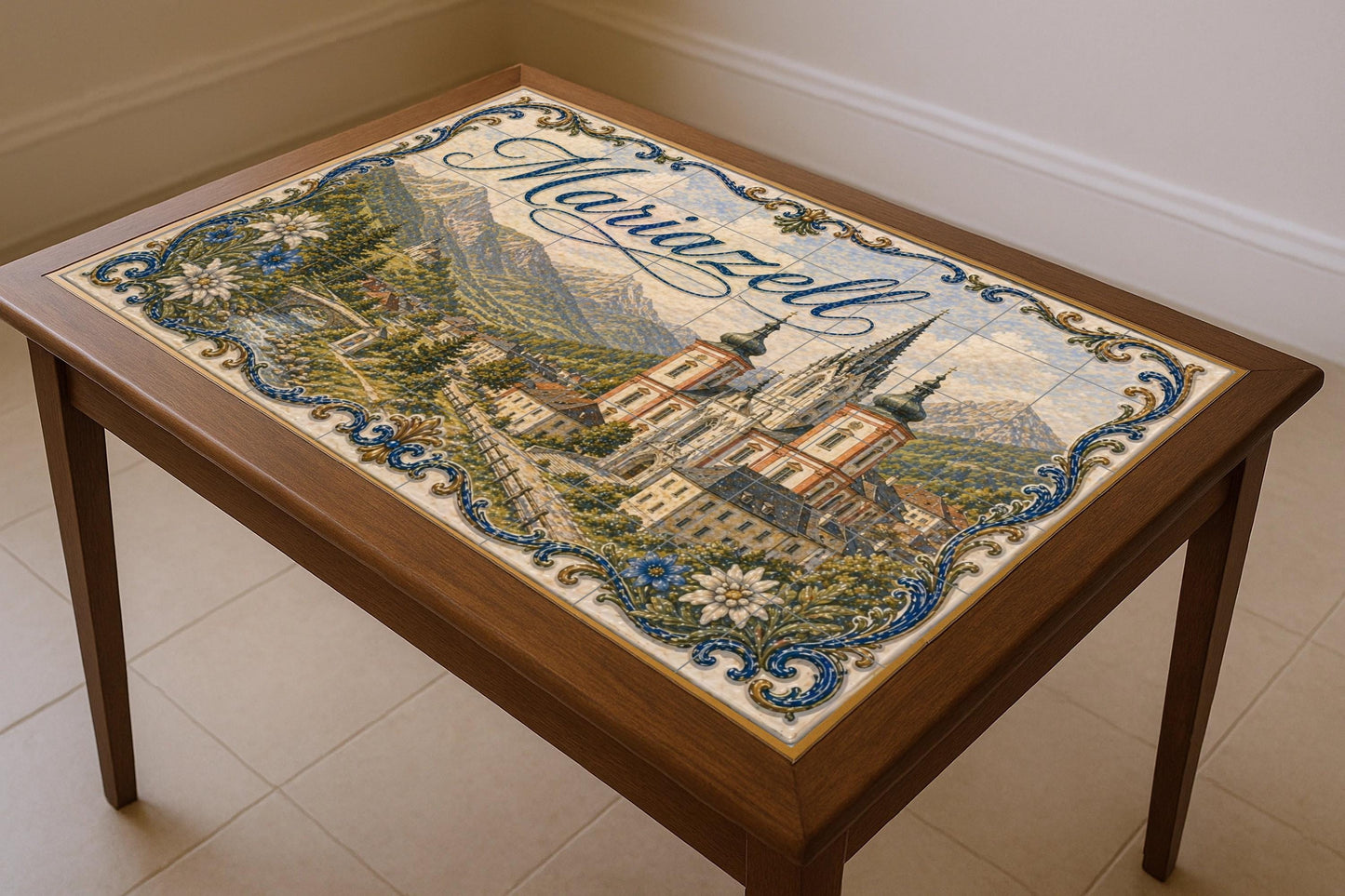 Mariazell, Austria, Basílica Alpine and decora — City & Landmark Art · Ceramic Tile Mural