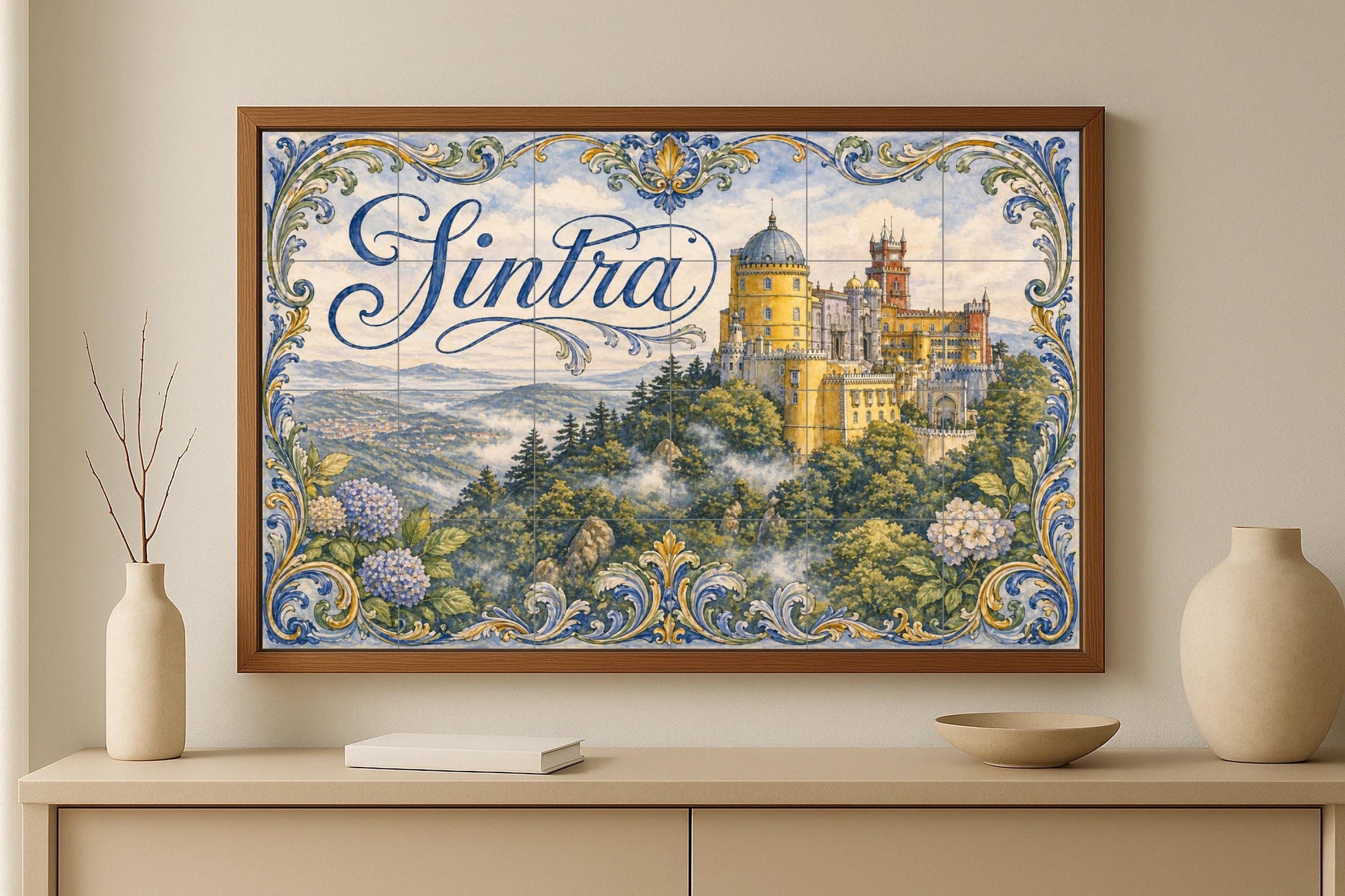 Sintra, Portugal, Palacio da Pena y decoraci · Keramik-Wandbild — Reise-Wanddekor
