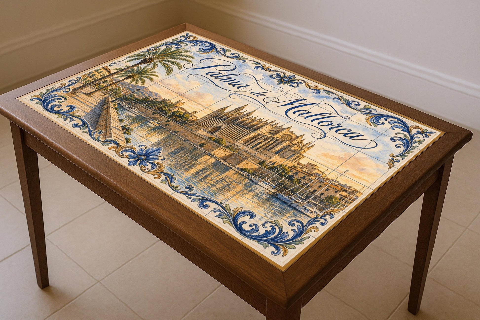 Mural de azulejos cerámicos de la Catedral de Palma de Mallorca…