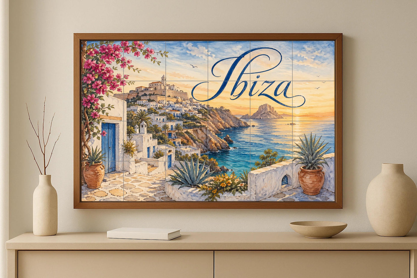 Ibiza Dalt Vila, decoración de pared mediter — Décor Mural Voyage, Art Mural en Céramique