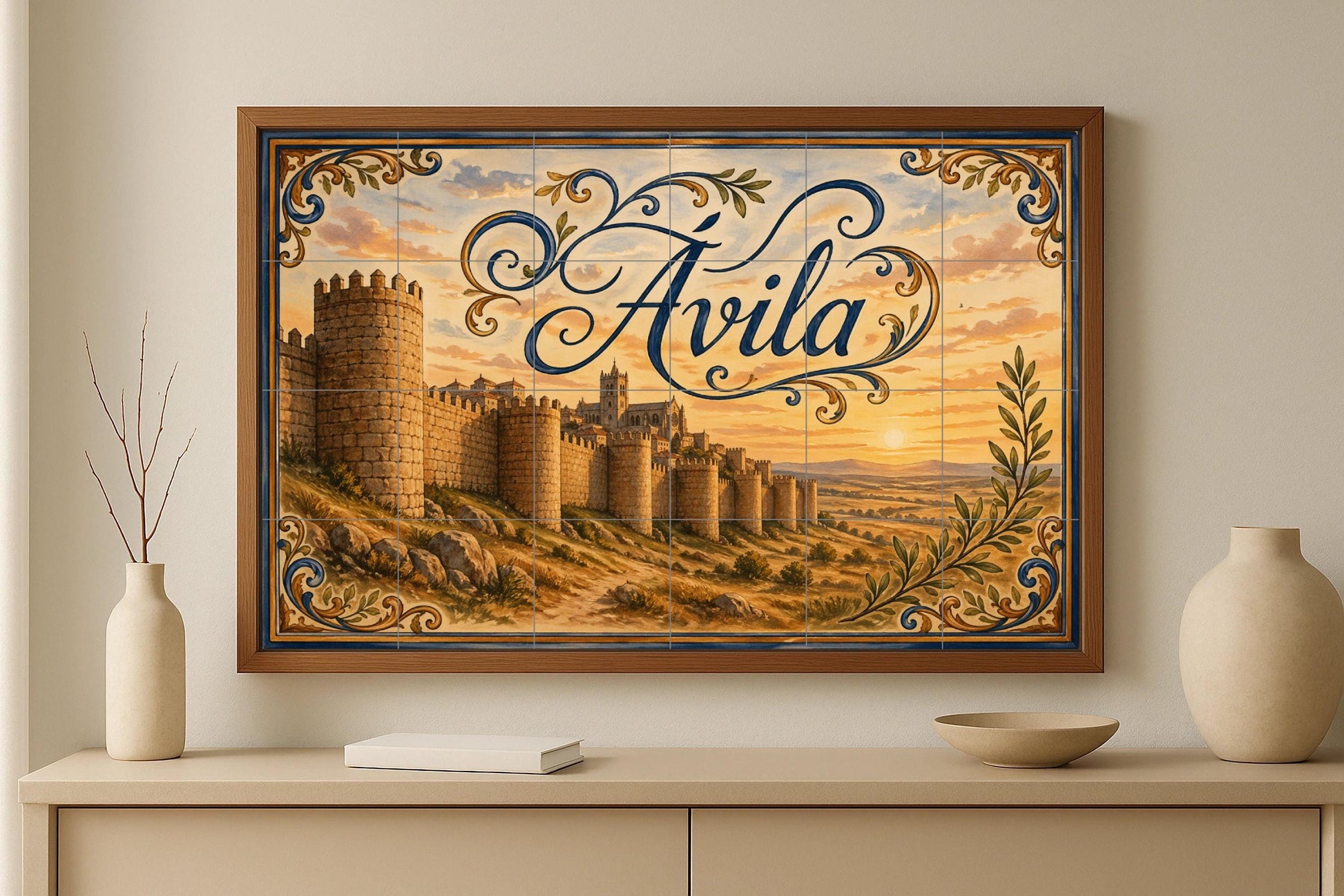 Medievales de Ávila, decoración de pared históric · Murale Ceramico — Murale di Monumenti