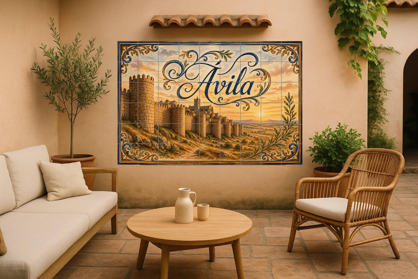 Medievales de Ávila, decoración de pared históric · Murale Ceramico — Murale di Monumenti