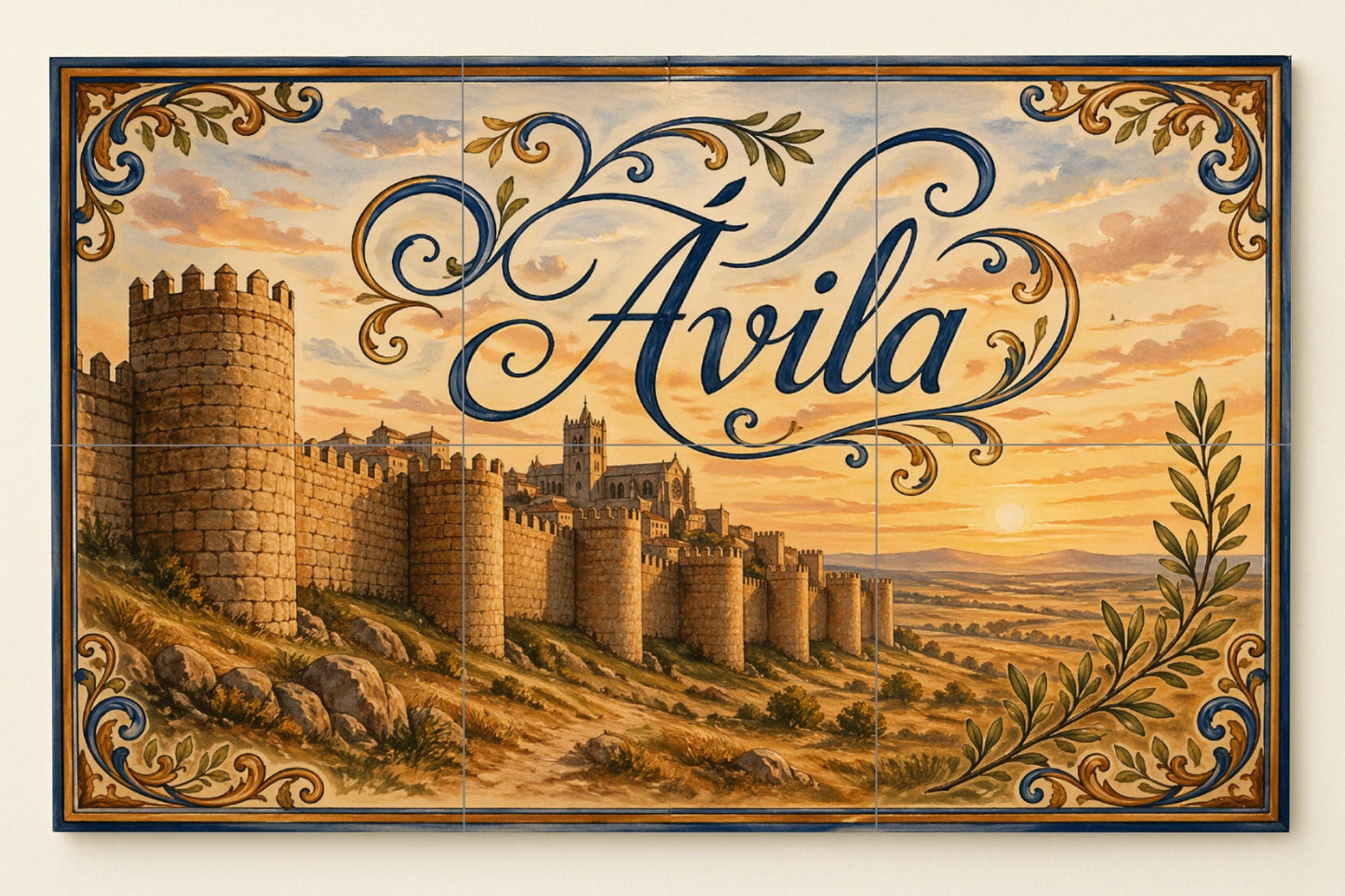 Medievales de Ávila, decoración de pared históric · Murale Ceramico — Murale di Monumenti